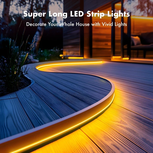 Alt view image 12 of 14 - Neon Rope Lights 50FT RGB Led Strip Waterproof IP67 DIY Design Music Sync 44 Keys Remote Control Multiple Modes for Living Room Bedroom Holiday Decoration