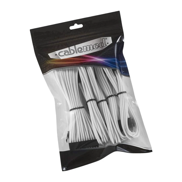Alt view image 4 of 4 - CableMod 8+8 Series Classic ModMesh Sleeved Cable Extension Kit (White)
