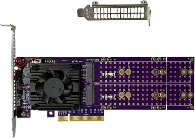 Alt view image 6 of 10 - ASM2824 PCIe 3.0 x8 to 4X M.2 NVMe SSD Adapter Card with ASM2824 for Minisforum Synology ZFS TrueNAS 22110/2280/2260/2242/2230 4* M.2