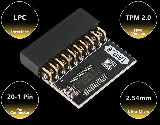 Alt view image 6 of 8 - TPM 2.0 Encryption Security Module 20 Pin Motherboard Card Replacement Part Module Motherboard 4 GB for Platform