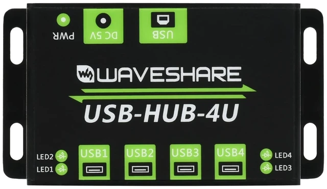 Alt view image 6 of 10 - Waveshare Industrial Grade USB HUB Extending 4X USB 2.0 Ports Suitable for Industrial/Office Environments with Higher Level Device Requirements Without Power Supply