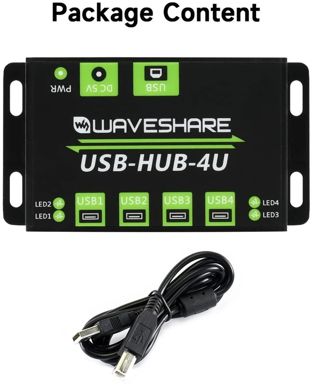 Alt view image 7 of 10 - Waveshare Industrial Grade USB HUB Extending 4X USB 2.0 Ports Suitable for Industrial/Office Environments with Higher Level Device Requirements Without Power Supply