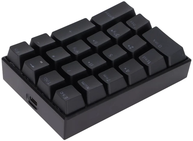 Alt view image 11 of 12 - USB Numeric Keypad, LED Backlit 21-Key Mechanical Numpad for PC Gamers, Ergonomic Wired Number Pad for Desktop Laptop, Mini Portable Numeric Keypad for Home and Office, Plug and Play (Red Switch)