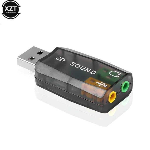 Alt view image 5 of 8 - Channel 5.1 External 3D USB Sound Card with 3.5mm Audio Adapter for Computer headphone Stereo Mic Audio USB Converter