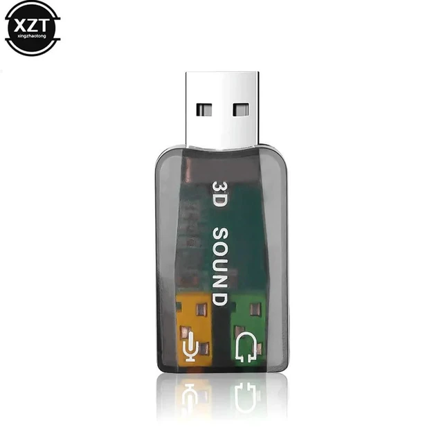 Alt view image 6 of 8 - Channel 5.1 External 3D USB Sound Card with 3.5mm Audio Adapter for Computer headphone Stereo Mic Audio USB Converter