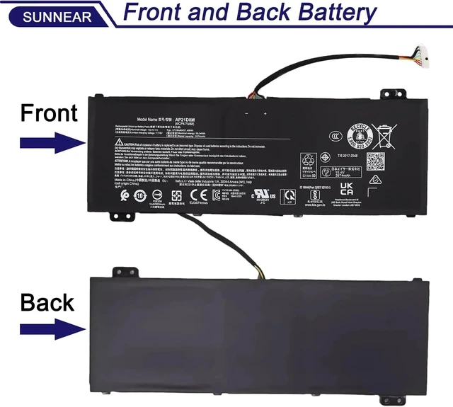 Alt view image 9 of 12 - AP21D8M Laptop Battery Replacement for Acer Nitro 5 AN515-46 AN515-47 AN515-58 AN515-58-56CL AN515-58-766R AN515-58-72QR, Nitro V 15 ANV15-51, Nitro 16 AN16-51 745