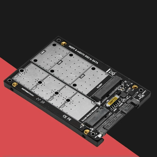 Alt view image 6 of 6 - 2 in 1 M.2 NGFF MSATA SSD To SATA 3.0 Adapter Converter Card M.2 NGFF B-key & MSATA SSD To SATA 3.0 Adapter Card for PC Laptop