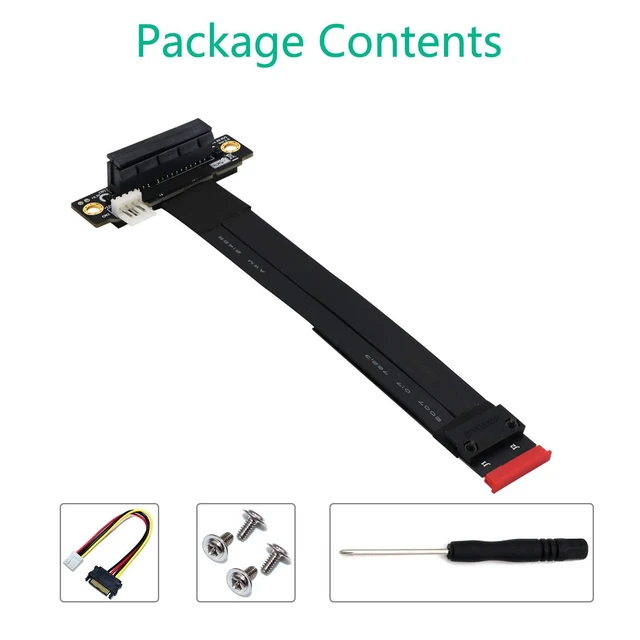 Alt view image 8 of 12 - M.2 NGFF Key M to PCIe 3.0 4X Extension Cable (90°Right Angle PCI-E Slot)
