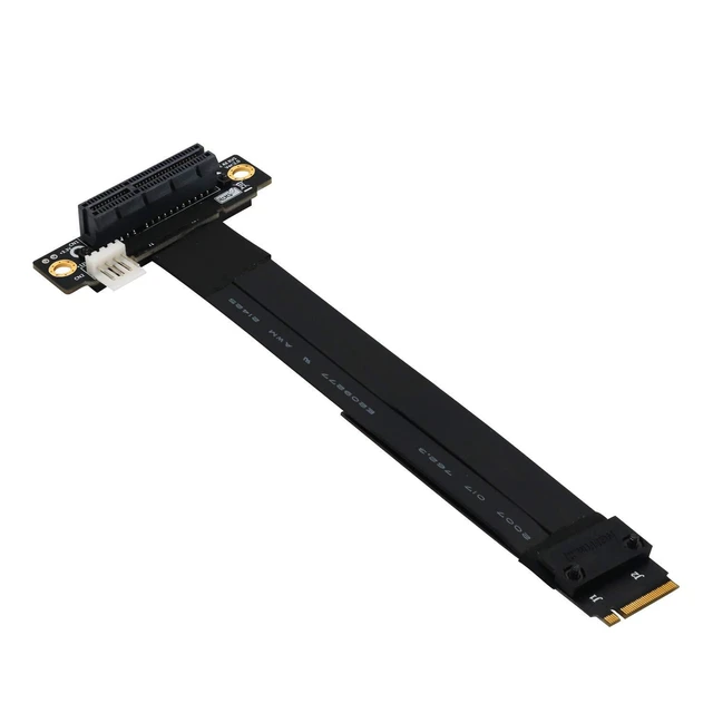 Alt view image 7 of 12 - M.2 NGFF Key M to PCIe 3.0 4X Extension Cable (90°Right Angle PCI-E Slot)