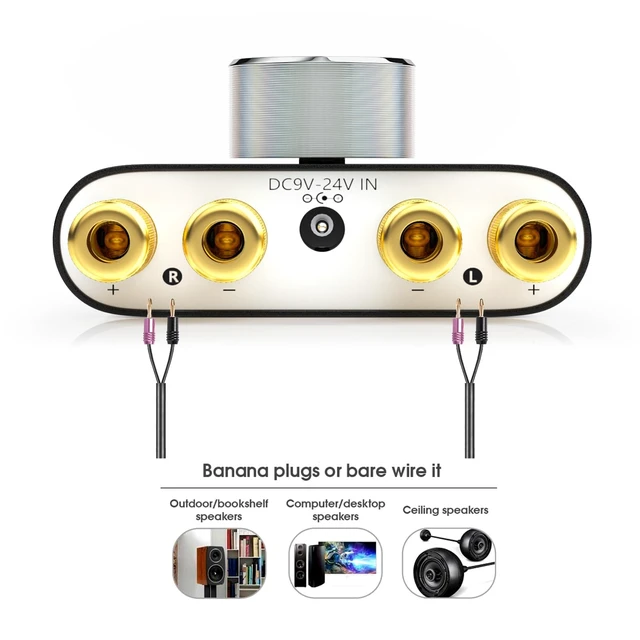 Alt view image 13 of 14 - Nobsound Mini Bluetooth 5.0 Power Amplifier, Stereo Hi-Fi Digital Amp 2.0 Channel 50W×2 with AUX/USB/Bluetooth Input, Wireless Audio Receiver, PC Sound Card with Power Supply (Black)