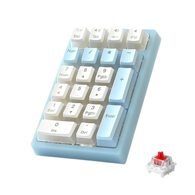 Alt view image 11 of 12 - LINKEET Tri-Mode Mechanical Numpad RGB Backlit Bluetooth 5.0/Wired USB-C/2.4G Wireless Macro Number Pad 21-Key NKRO Hot Swappable Numeric Keypad Rechargeable External Num Pad for Laptop, Mac