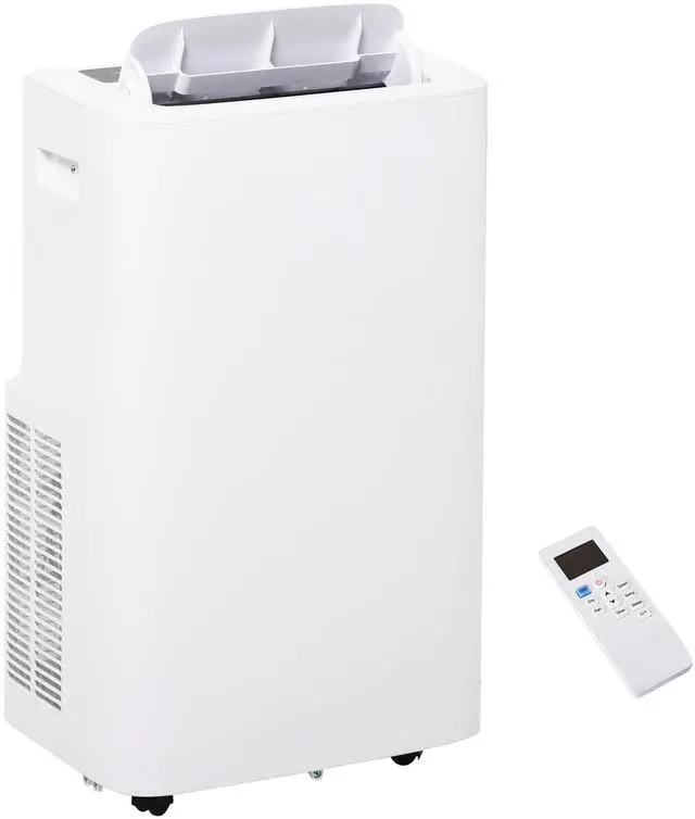 Main image of HOMCOM 12000 BTU Portable Air Conditioner for Rooms Uo to 549 Sq.Ft., 4-in-1 Mobile AC Unit with Dehumidifier, Cooling Fan, Sleep Mode, Remote Control, 24H Timer, Window Installation Kit, White