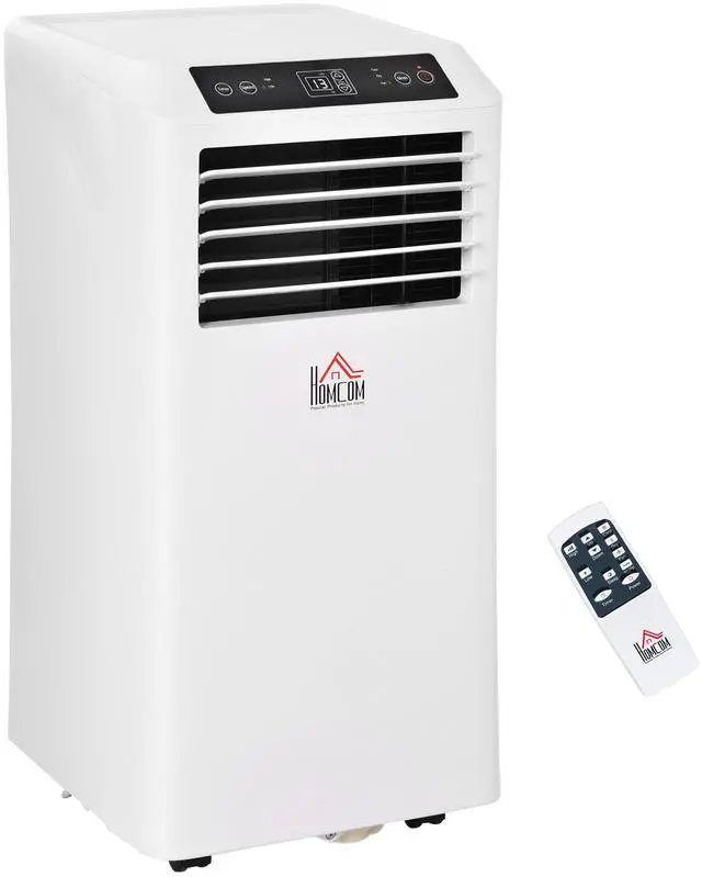 Main image of HOMCOM 8000 BTU Mobile Portable Air Conditioner with Cooling, Dehumidifier, Ventilating, Remote Control, 24-Hour Timer, Portable AC Unit for Bedroom, Living Room, Home Office, White