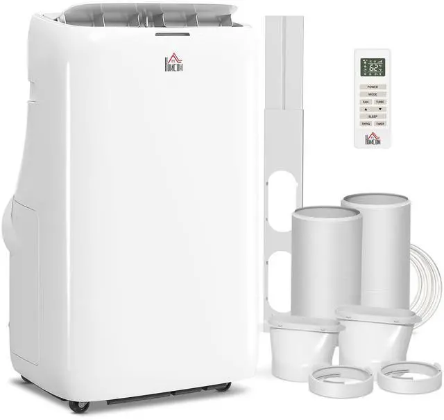 Main image of HOMCOM Inverter Air Conditioner, 14000 BTU Dual Hose Portable AC Unit with Cool, Dehumidifier, Fan, for 700 Sq. ft, 24H Timer On Off, Window Kit