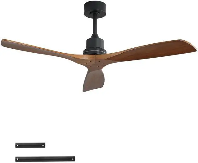 Main image of 52inch Outdoor Farmhouse Ceiling Fan No Light, with Remote Control Solid Wood Fan Blade Reversible Motor