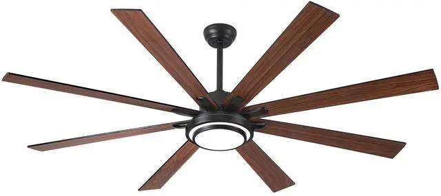 Main image of 72" Integrated LED Matte Black Large Smart Ceiling Fan with Remote Control