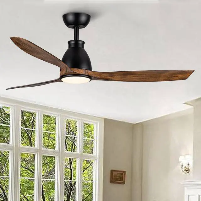 Main image of 52 inch indoor black ceiling fan with LED light
