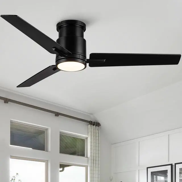 Main image of 52" Black Lowe Profile Ceiling Fan with Light