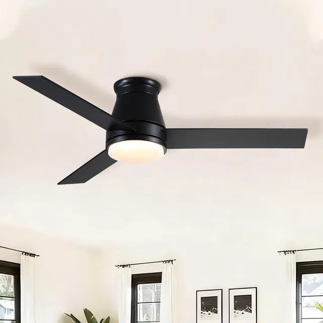 Main image of 48" Black Lowe Profile Ceiling Fan with Light