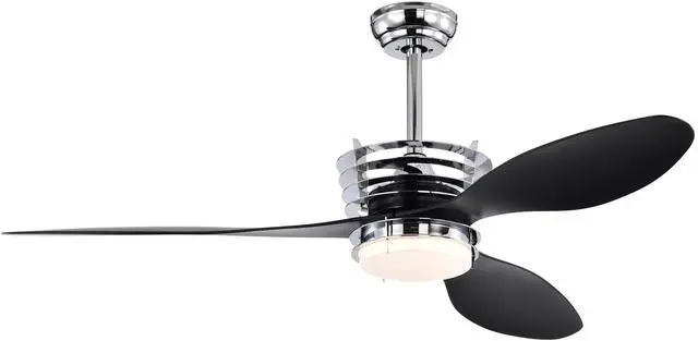 Main image of 52'' ABS Blades Ceiling Fan with Lights and DC Remote, DC Motor Modern Ceiling Fan with 3 ABS Fan Blades & 2 Down Rods, Indoor Ceiling Fan with Light for Bedroom,Living room