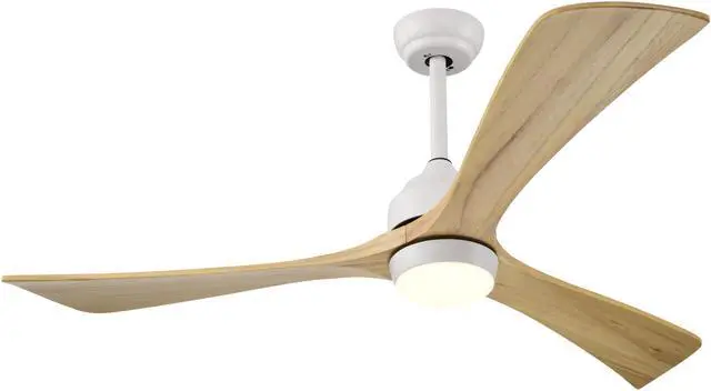 Main image of 52" Ceiling Fan with Lights Remote Control,Quiet DC Motor 3 Blade Ceiling Fans 6 Speed Levels,Reversible Ceiling Fan, for Patio Living Room, Bedroom, Office,Indoor.(White +Natural)