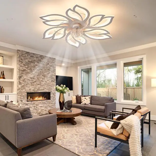 Main image of 25.5In Ceiling Fan with Lights, Remote Control 3 Color Temperatures,6 Gear wind Speed Fan Light