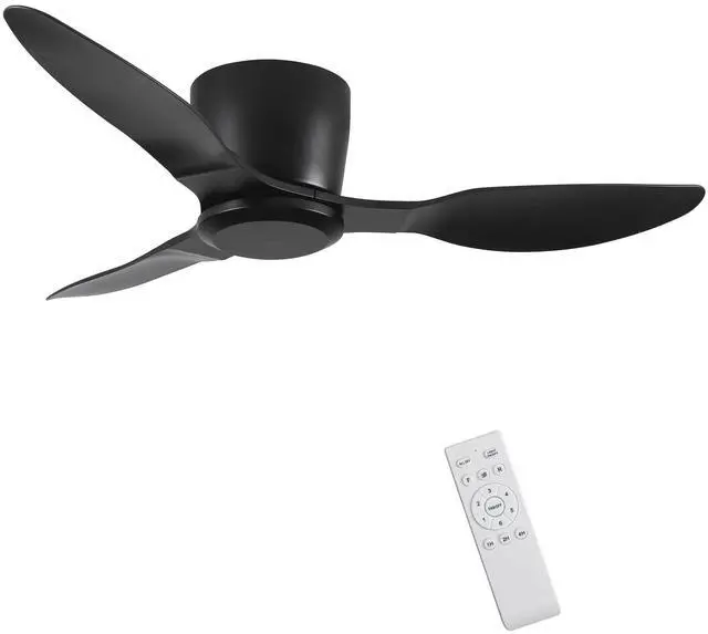 Main image of 40" Flush Mount Ceiling Fan without light, 3 Reversible Blades, with 6 Speeds Reversible DC Motor,Low Profile Ceiling Fan with no light for Living Room Kitchen Bedroom