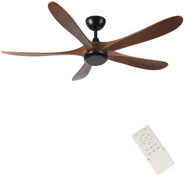 Main image of 62 Inch wood Ceiling Fan no light with Remote Control, Low Profile Ceiling Fan without Light,Noiseless Reversible DC Motor with Timer