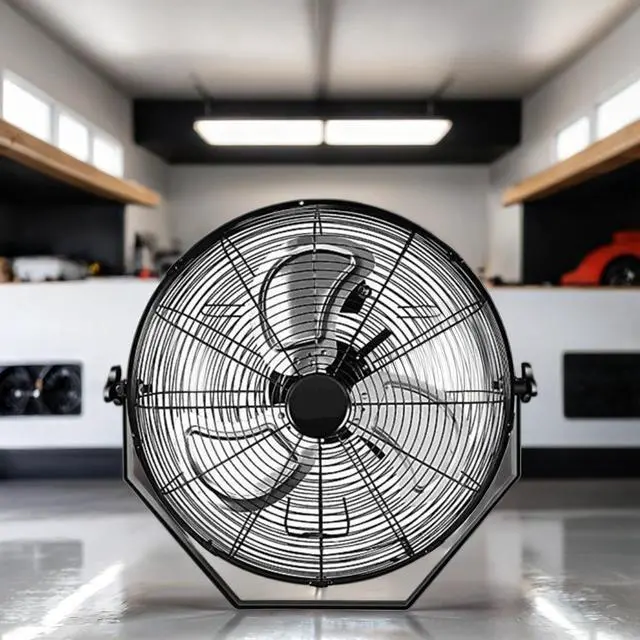 Main image of 18 in. Black Industrial Wall Mount Fan 3-Speed Indoor/OutdoorCommercial Ventilation Metal High Velocity Fan