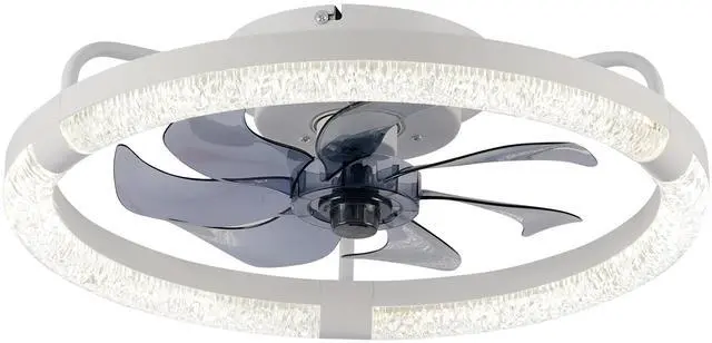 Main image of 20" Ceiling Fans with Kit ,LED Light Source and Remote Control, 3000-6500K Dimmable Modern Flush Mount LED Fan Light, 6 Speeds, Quiet DC Motor For Living room, Bedroom,Kitchen----Matte White