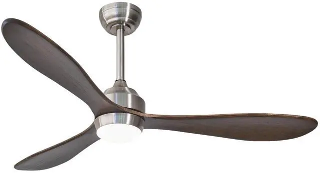 Main image of 52" Ceiling Fan with Lights ,Remote Control, 3 PCS Solid Wood Quiet DC Motor Ceiling Fans 6 Speed Levels,Reversible Ceiling Fan, for Patio Living Room, Bedroom--(Stain nickel )