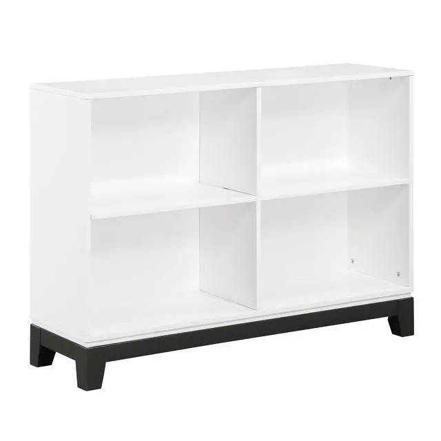 Alt view image 3 of 5 - White Finish 4-Shelf Bookcase Wooden Furniture 1pc