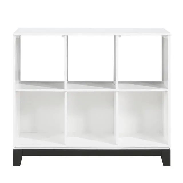Alt view image 2 of 5 - White Finish 6-Shelf Bookcase Wooden Furniture 1pc