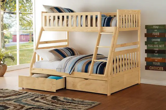 Alt view image 7 of 7 - Natural Pine Finish 2pcs Storage Boxes with Caster Wheels Transitional Bedroom Furniture Under-Bed Toy Boxes