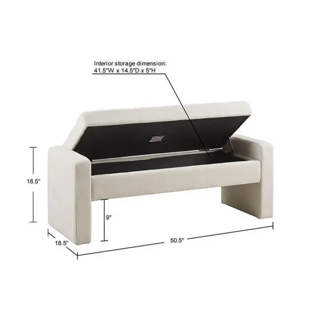 Alt view image 3 of 5 - Soft Close Storage Bench