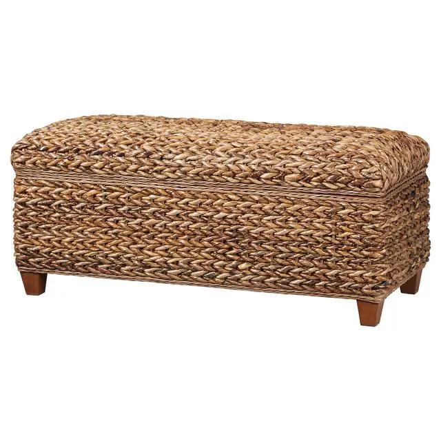 Alt view image 4 of 7 - Amber Woven Banana Leaf Storage Trunk