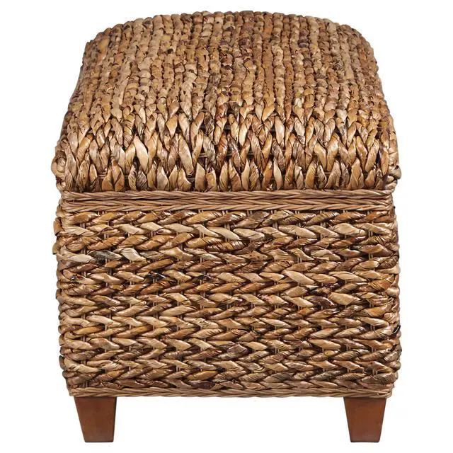 Alt view image 6 of 7 - Amber Woven Banana Leaf Storage Trunk