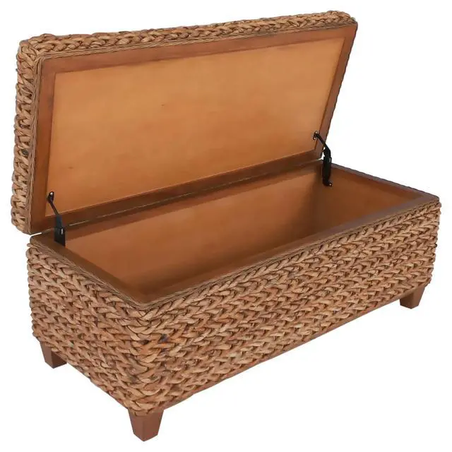 Alt view image 7 of 7 - Amber Woven Banana Leaf Storage Trunk