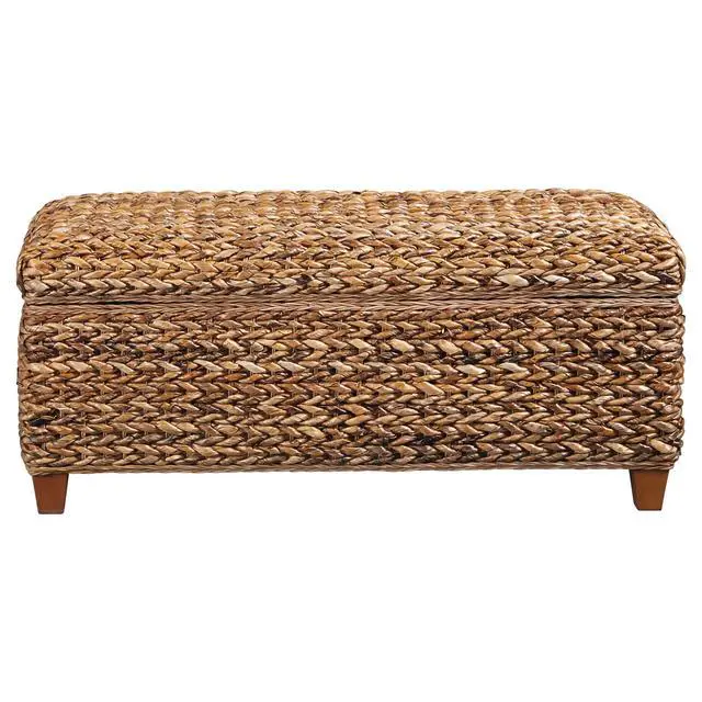 Alt view image 5 of 7 - Amber Woven Banana Leaf Storage Trunk
