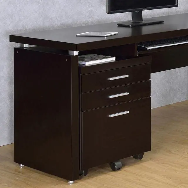 Alt view image 2 of 7 - Cappuccino 3-Drawer File Cabinet