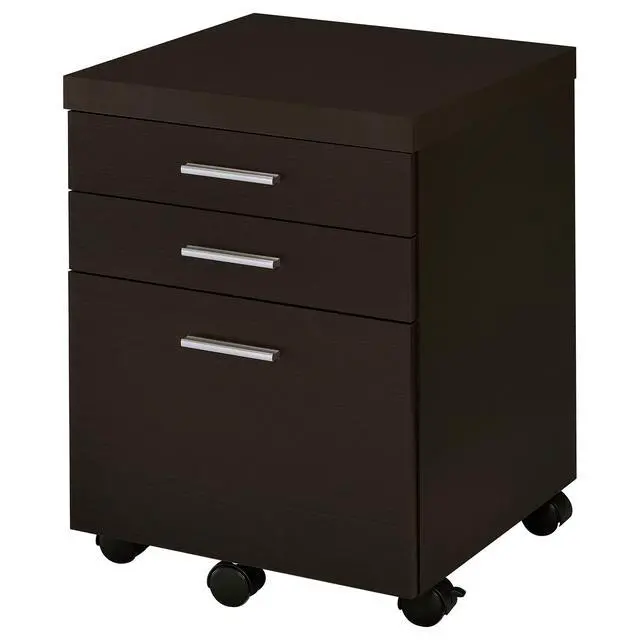 Alt view image 4 of 7 - Cappuccino 3-Drawer File Cabinet