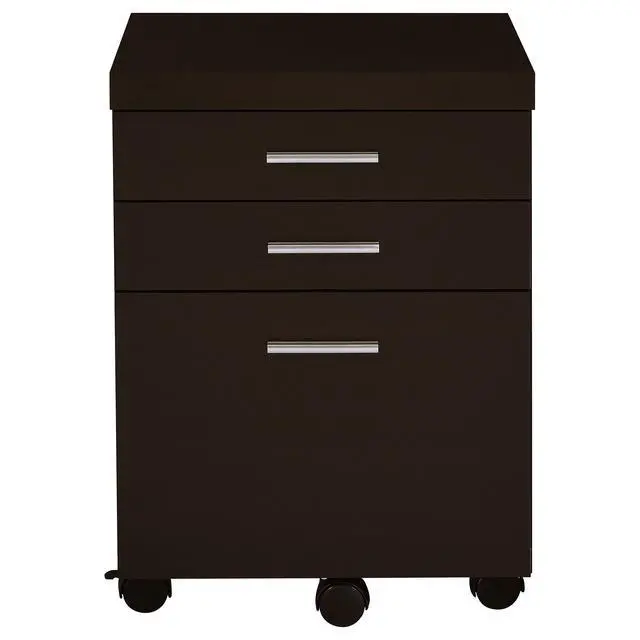 Alt view image 5 of 7 - Cappuccino 3-Drawer File Cabinet