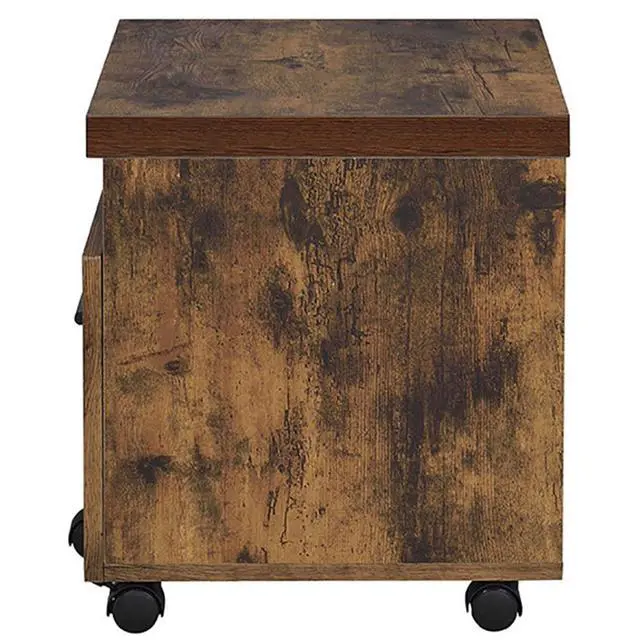 Alt view image 3 of 5 - Weathered Oak and Black 1-Drawer File Cabinet
