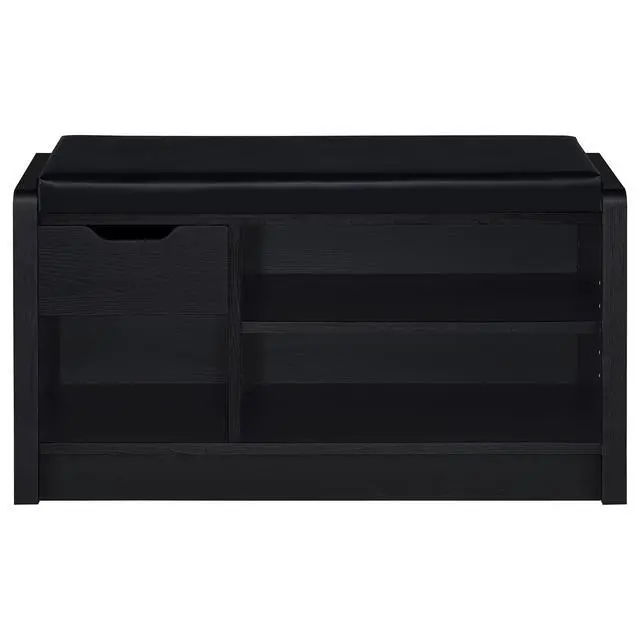 Alt view image 5 of 7 - Astor Black 1-drawer Storage Bench