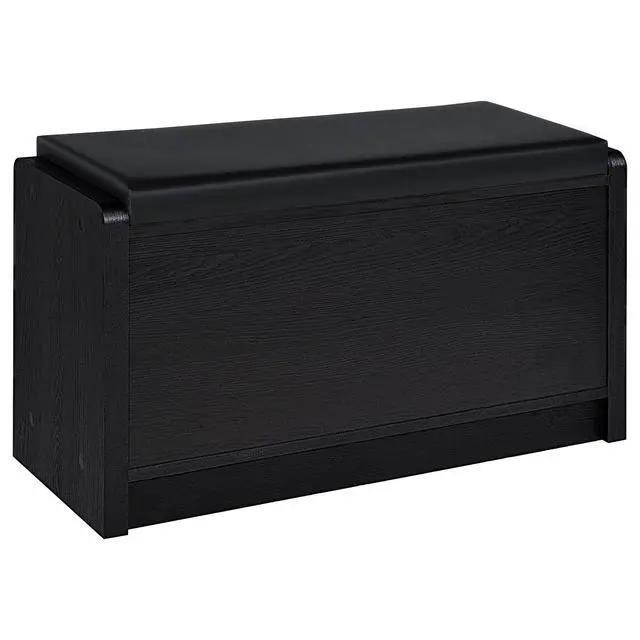Alt view image 7 of 7 - Astor Black 1-drawer Storage Bench