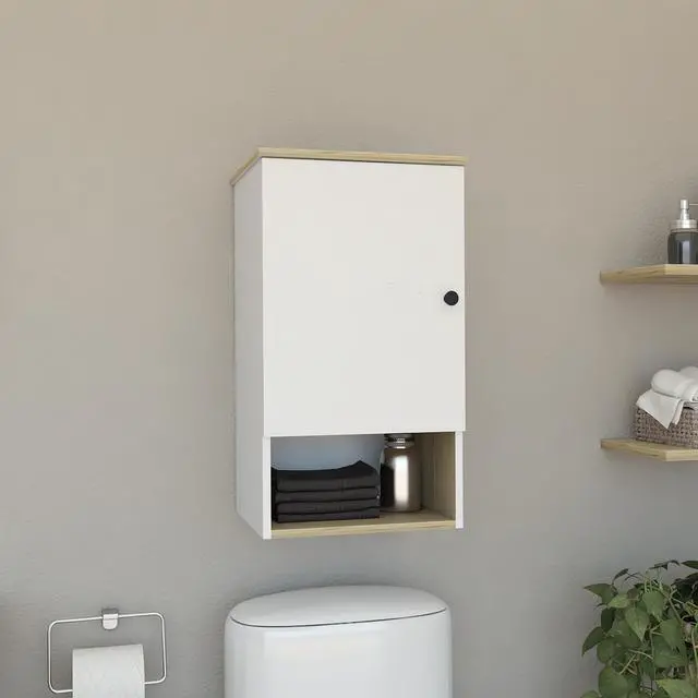 Main image of St. Angelo Medicine Cabinet, Two Internal Shelves, Single Door, One Shelf