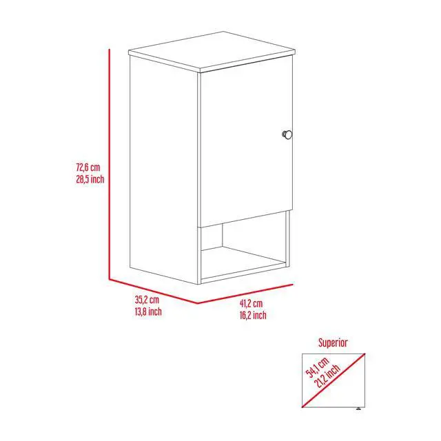 Alt view image 4 of 7 - St. Angelo Medicine Cabinet, Two Internal Shelves, Single Door, One Shelf
