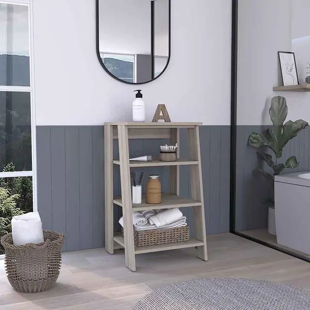 Main image of St. Clair Linen Cabinet, Two Interior Shelves, Two Open Shelves, Single Door