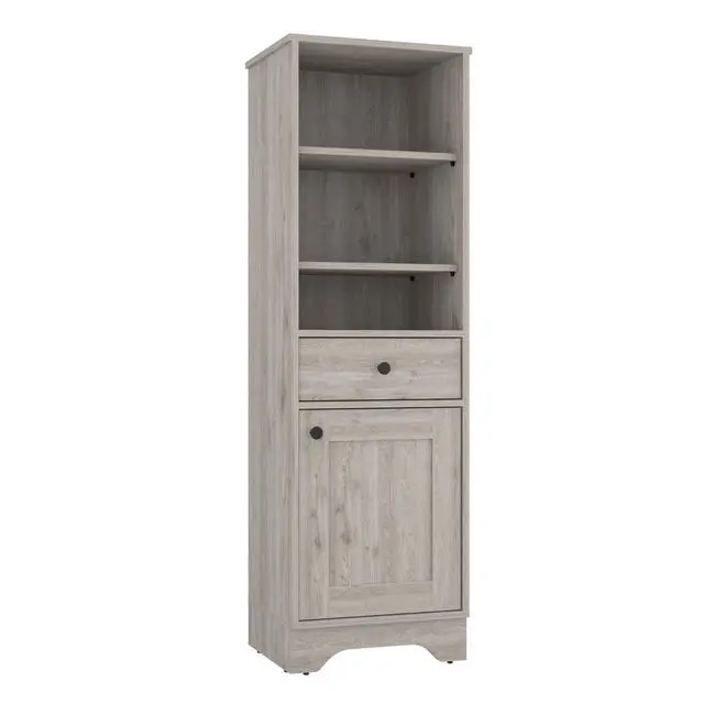 Alt view image 7 of 7 - St. Clair Linen Cabinet, Two Interior Shelves, Two Open Shelves, Single Door