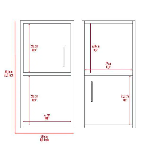 Alt view image 3 of 7 - Oba 2-Pc Wall-Mounted Bathroom Medicine Cabinet with Open and Closed Storage